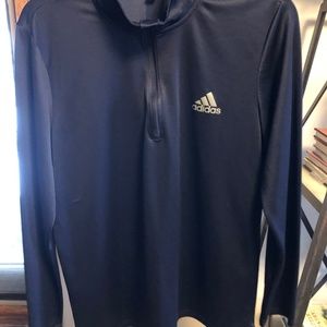 Mens Adidas Climalite Navy & Black 1/4 zip shirts